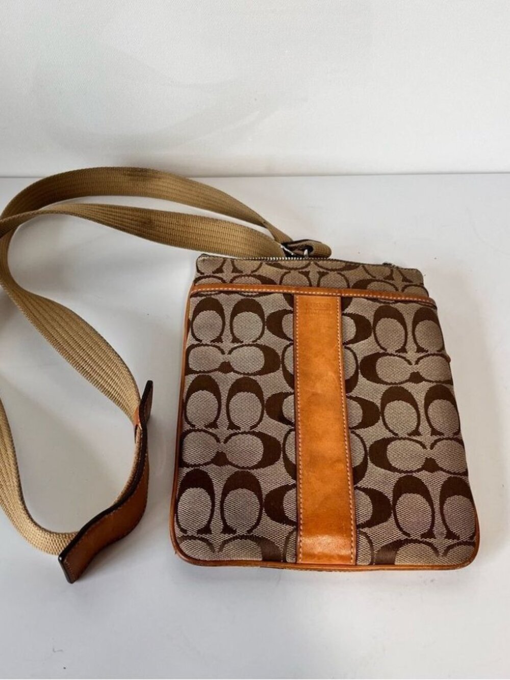 Coach Signature Jacquard Crossbody Shoulder Bag-6016